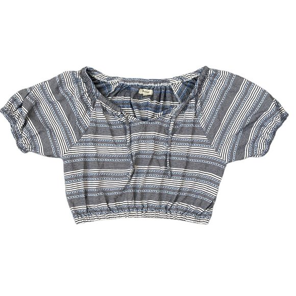Madewell Jacquard Keyhole Crop Top in Stripe Women's Small‎ NI102 $78 Boho - Picture 6 of 13